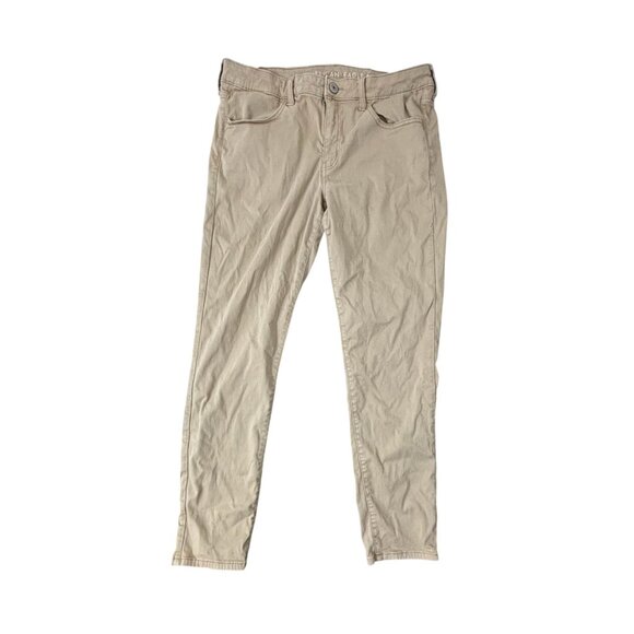 American Eagle Super Stretch Khakis Jeggings Size 14 - Picture 1 of 10